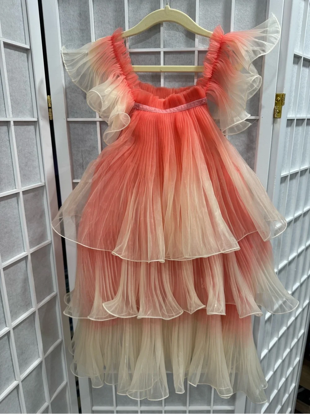 Meri Meri Coral and Cream Fairy Tulle Dress